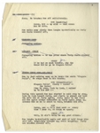 Moe Howard's 8pp. Partial Script From ''Gents Without Cents'' -- The Popular ''Niagara Falls'' Vaudeville Scene, Later Edited by Moe, Including Changing Curly's Name to Curly Joe -- Very Good